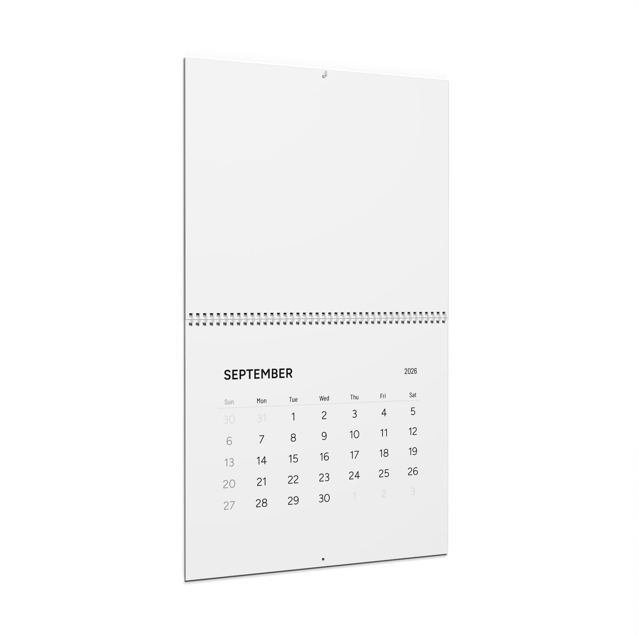 2026 Minimal Wall Calendar — One Page Font Page Calendar