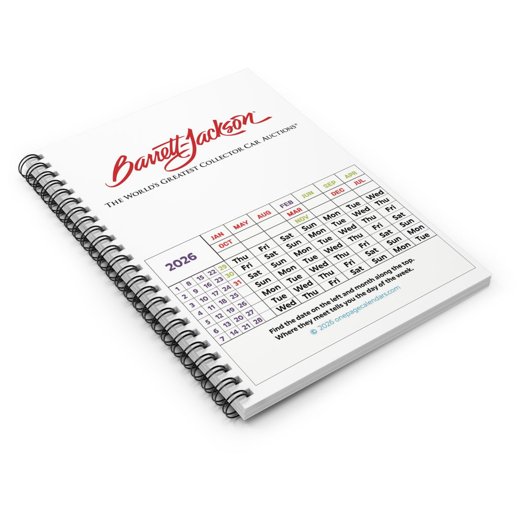 One Page Calendar - Spiral Notebook